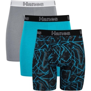 image:imageHanes Mens Underwear Boxer Briefs or LongLeg Boxer Briefs Pack 3 Pack NoRideUp StretchCotton Men ClothingTurquoiseConcreteBlack 3pack  Long Leg Briefs