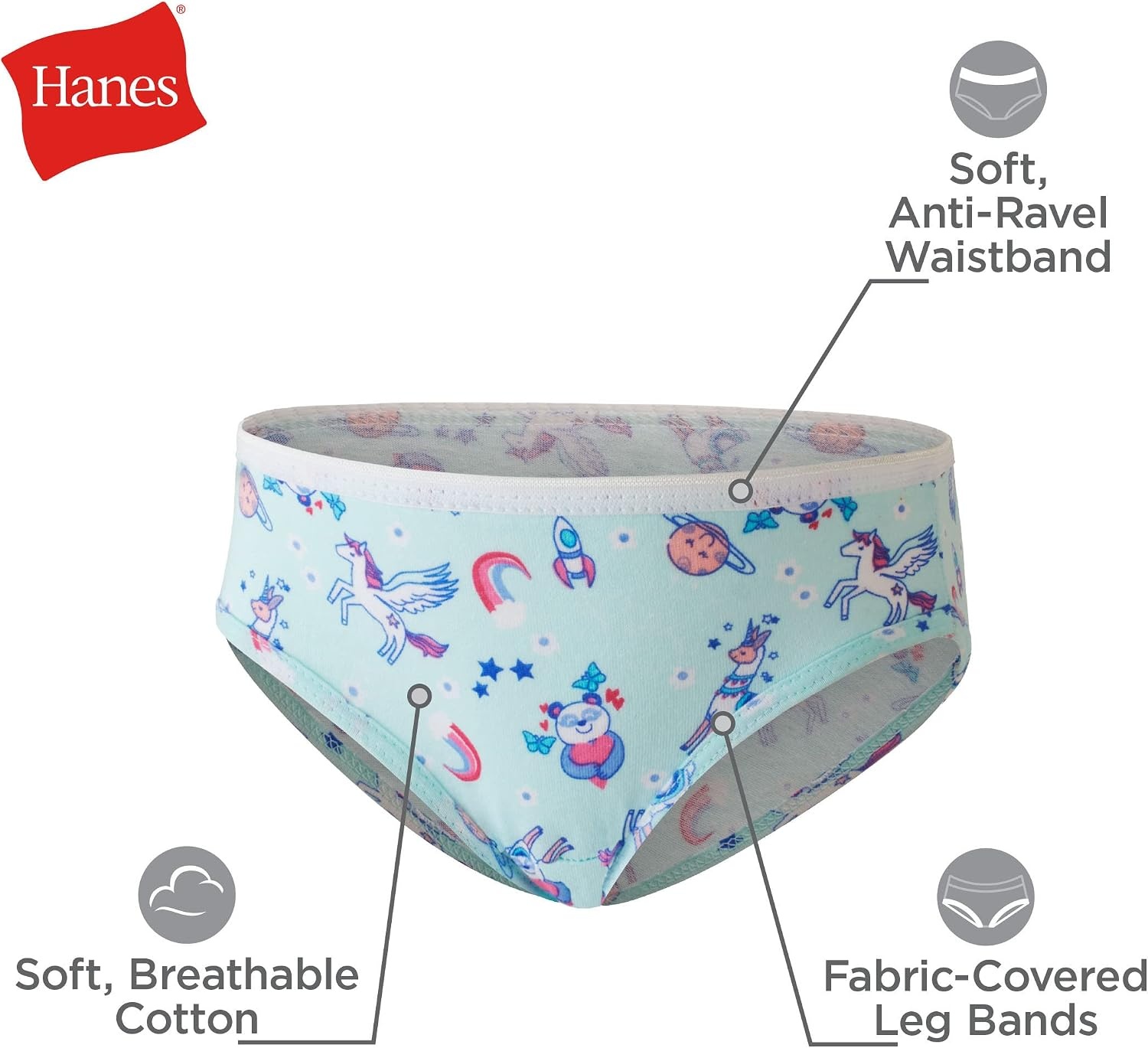image:imageHanes Girls Hanes Girls 20pack Tagless Cotton Brief PantiesHipster  Assorted 3  10 Pack