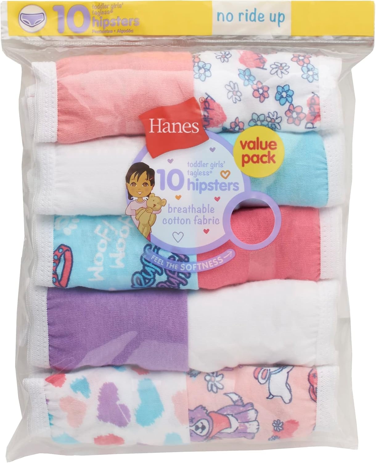 image:imageHanes Girls Hanes Girls 20pack Tagless Cotton Brief PantiesHipster  Assorted 3  10 Pack