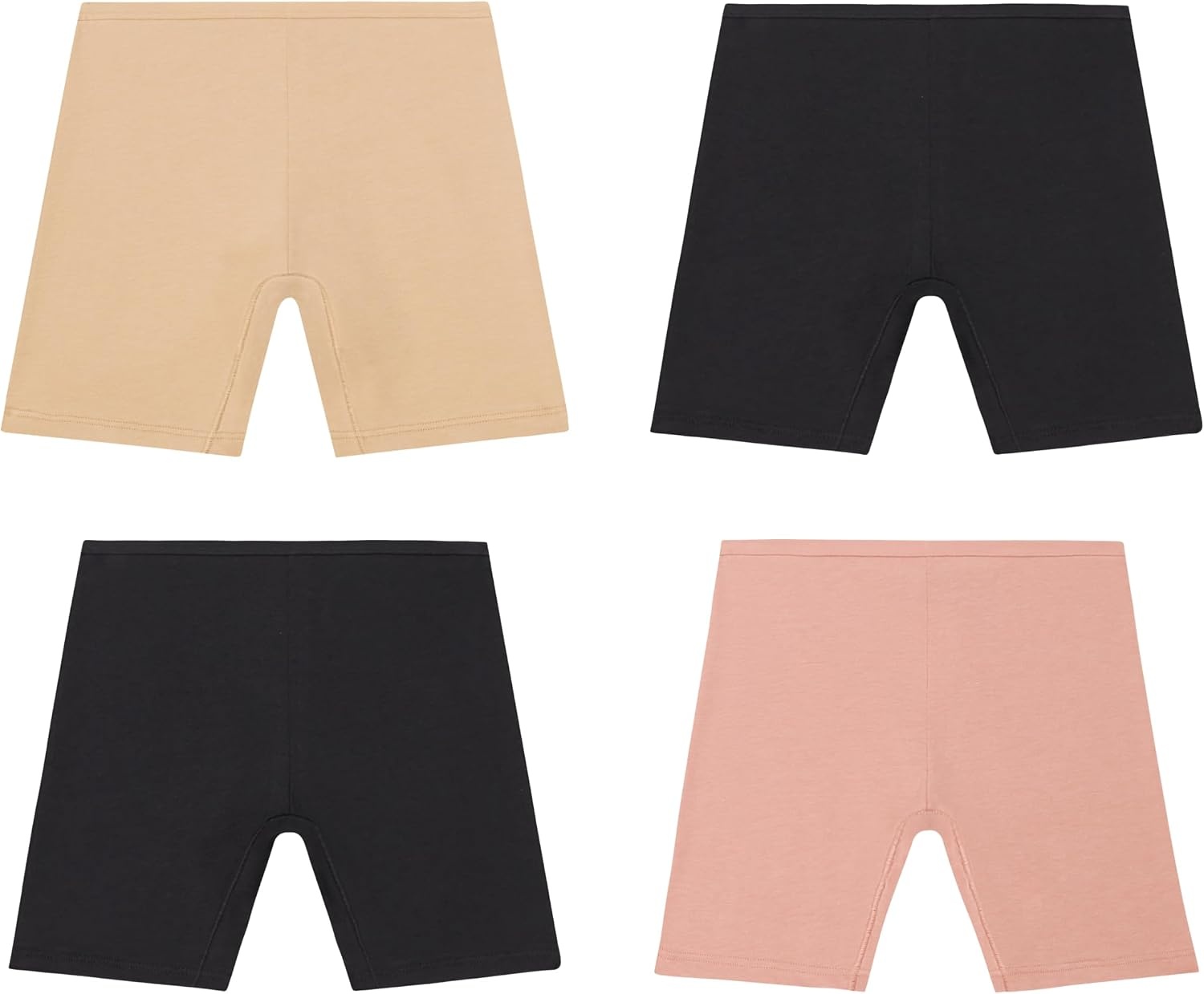 image:imageHanes Girls Play Shorts Cotton Stretch Play Shorts for Girls Pullon Shorts Assorted Solids MultipacksBlack  Rose Pink  Nude
