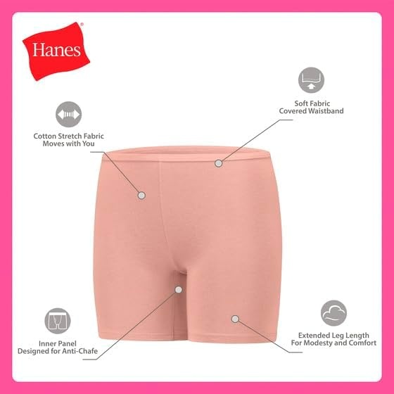 image:imageHanes Girls Play Shorts Cotton Stretch Play Shorts for Girls Pullon Shorts Assorted Solids MultipacksGrey Heather  Black  Blue