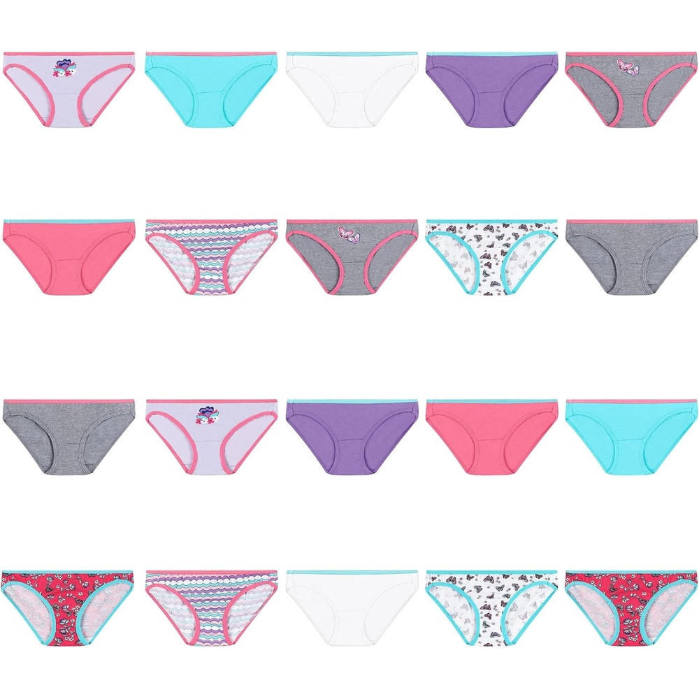 image:imageHanes Girls Hanes Girls 20pack Tagless Cotton Brief PantiesBikini  Assorted  20 Pack