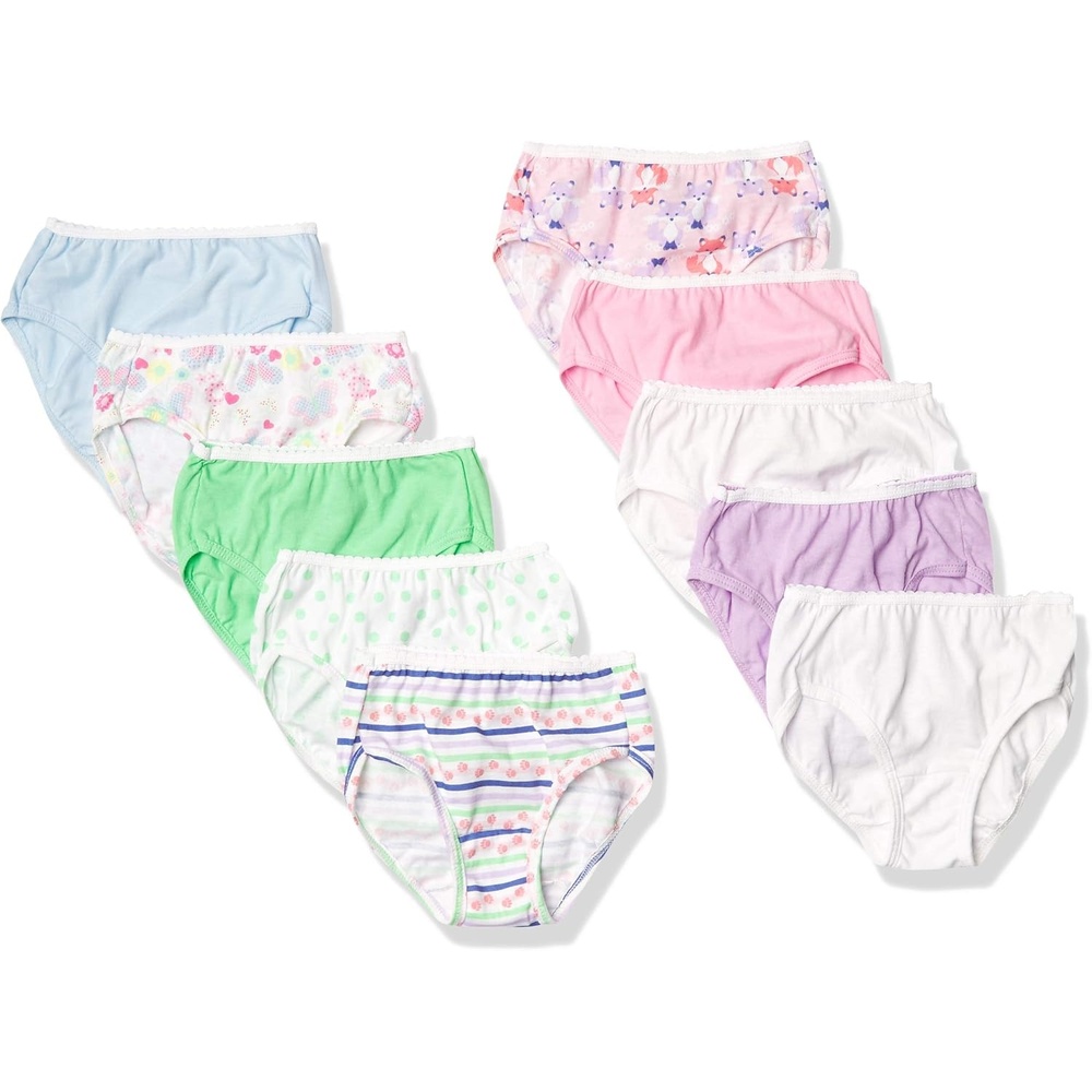 image:imageHanes Girls Hanes Girls 20pack Tagless Cotton Brief PantiesBriefs  Assorted 2  10 Pack
