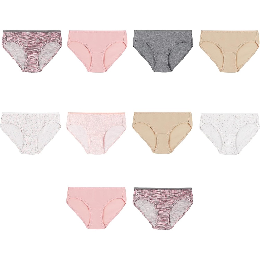 image:imageHanes Girls Hanes Girls 20pack Tagless Cotton Brief PantiesHipster  Assorted 2  10 Pack