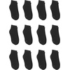 image:imageHanes Boys Socks Pack Double Tough Moisture Wicking Ankle Crew No Show Socks 12 amp 14 Pair PacksBlack  Ankle  12 Pack