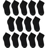 image:imageHanes Boys Socks Pack Double Tough Moisture Wicking Ankle Crew No Show Socks 12 amp 14 Pair PacksBlack  Ankle  14 Pack