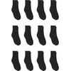 image:imageHanes Boys Socks Pack Double Tough Moisture Wicking Ankle Crew No Show Socks 12 amp 14 Pair PacksBlack  Crew  12 Pack