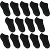 image:imageHanes Boys Socks Pack Double Tough Moisture Wicking Ankle Crew No Show Socks 12 amp 14 Pair PacksBlack  No Show  14 Pack