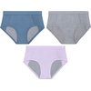 image:imageHanes Girls Absorbency Briefs Underwear 3 Pairs Confident Nights Cotton Overnight Underwear for GirlsPurpleMistGrey