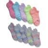 image:imageHanes Girls Comfort Fit Heel Shield and No Show Socks 10Pair PacksCoralPinkLilacGreenGray