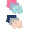 image:imageHanes Girls Play Shorts Cotton Stretch Play Shorts for Girls Pullon Shorts Assorted Solids MultipacksBlue  Grey  Stars  Purple  Hearts