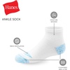 image:imageHanes Girls Socks Cool Comfort Moisturewicking Socks Ankle amp No Show Ez Sort Multi PackWhite  Ankle  14 Pack