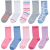 image:imageHanes Girls Socks Fashion Patterned Soft Socks No Show Ankle and Crew 12pair PacksPinkGrayBlueLavender  10 Pack