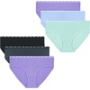 image:imageHanes Girls Underwear Brief and Hipsters 6Pack  Moves Breathable Stretch  XTemp MoistureWicking Girls PantiesPurpleBlueMintBlackGrey