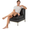 image:imageHanes Mens Perfect Flex Crewneck Tee 1Pack Stay Tucked Fitted Undershirt Slim Fit Tight on Arms White amp BlackWhite