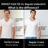 image:imageHanes Mens Perfect Flex VNeck Tee Stay Tucked Undershirt Slim Fit Tight on Arms TShirt White amp BlackWhite