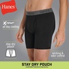 image:imageHanes Mens Stay Dry Pouch Boxer Briefs Performance Stretch Boxer Brief With Leak Protection 3packBlack  Grey  Navy Blue