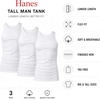 image:imageHanes Mens Tank Undershirt Pack Cotton Tank Undershirt MoistureWicking Breathable White or GreyBlack MultiPackWhite  3 Pack