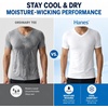 image:imageHanes Mens Undershirts TShirt Pack VNeck Cotton Tees for Men MoistureWicking Odor Control White MultiPack6 Pack  White
