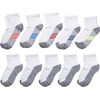 image:imageHanes Ultimate Boys Crew Performance Sport Socks 10Pair PacksAnkle  WhiteGrey Bottom  10 Pack