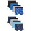 image:imageHanes boys Underwear Boxer Briefs Pack 8pack Cottonstretch Dyed Boys Underwear MoisturewickingBlack  Blue  Navy