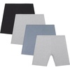 image:imageHanes Girls Play Shorts Cotton Stretch Play Shorts for Girls Pullon Shorts Assorted Solids MultipacksGrey Heather  Black  Blue