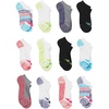image:imageHanes Girls Socks Cool Comfort Moisturewicking Socks Ankle amp No Show Ez Sort Multi PackWhiteBlue  No Show  12 Pack