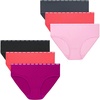 image:imageHanes Girls Underwear Brief and Hipsters 6Pack  Moves Breathable Stretch  XTemp MoistureWicking Girls PantiesPinkBlackGrey