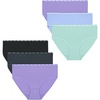 image:imageHanes Girls Underwear Brief and Hipsters 6Pack  Moves Breathable Stretch  XTemp MoistureWicking Girls PantiesPurpleBlueMintBlackGrey