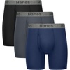 image:imageHanes Mens Stay Dry Pouch Boxer Briefs Performance Stretch Boxer Brief With Leak Protection 3packBlack  Grey  Navy Blue