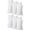 image:imageHanes Mens Tank Undershirt Pack Cotton Tank Undershirt MoistureWicking Breathable White or GreyBlack MultiPackWhite  6 Pack