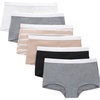 image:imageHanes girls Originals Underwear Stretch Cotton Boyshorts Hipster Bikini Panties 6packBeigeGreyBlack  Boyshorts
