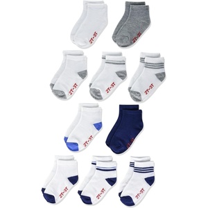 image:imageHanes Baby And Toddler Socks Nonslip Grip Ankle Socks Boys and Girls MultipacksWhiteGreyNavy  10 Pack