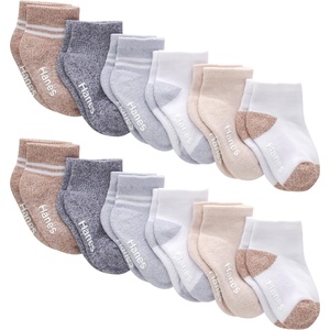 image:imageHanes Baby Boys Lowcut Socks Pack  10pack  Pure Comfort Socks for Infants amp Toddler Boys  Organic Cotton BlendWhite  Heather Grey  Heather Blue  Brown  Khaki  12 Pack