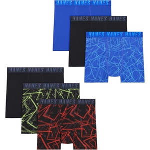 image:imageHanes Boys Moves Breathable Boxer Brief Underwear Performance Stretch Boxer Briefs for Boys Moisturewicking 6pkBlueBlackRedLime Print