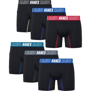 image:imageHanes Boys Moves Underwear Antichafe Boxer Briefs for Boys 6packBlack Regular Leg