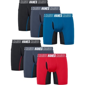 image:imageHanes Boys Moves Underwear Antichafe Boxer Briefs for Boys 6packBlackBlueRed Long Leg