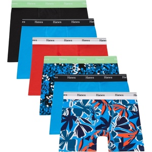 image:imageHanes Boys Originals Boxer Briefs Stretch Cotton Underwear Assorted 6packBlackBlueOrange  6 Pack