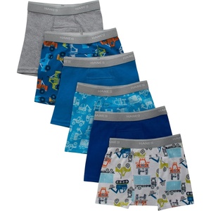image:imageHanes Boys Potty Training Underwear Light Leaks Toddler Cotton Briefs and Boxer Briefs MultipackBoxer Briefs  BlueGray  6 Pack