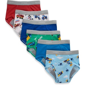 image:imageHanes Boys Potty Training Underwear Light Leaks Toddler Cotton Briefs and Boxer Briefs MultipackBriefs  Blue  6 Pack