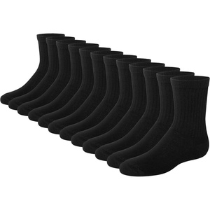 image:imageHanes Boys Socks Pack Double Tough Moisture Wicking Ankle Crew No Show Socks 12 amp 14 Pair PacksBlack  Crew  12 Pack