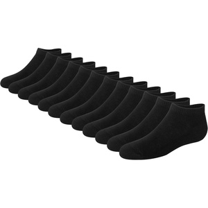 image:imageHanes Boys Socks Pack Double Tough Moisture Wicking Ankle Crew No Show Socks 12 amp 14 Pair PacksBlack  No Show  12 Pack