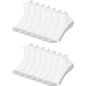 image:imageHanes Boys Socks Pack Double Tough Moisture Wicking Ankle Crew No Show Socks 12 amp 14 Pair PacksWhite  Ankle  14 Pack