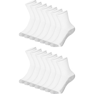 image:imageHanes Boys Socks Pack Double Tough Moisture Wicking Ankle Crew No Show Socks 12 amp 14 Pair PacksWhite  Crew  14 Pack