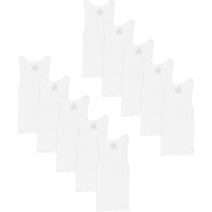 image:imageHanes Boys Undershirt Tank Top Pack  Kids Tank Undershirts  Cool Comfort MoistureWicking Sleeveless ShirtsWhite  10 Pack