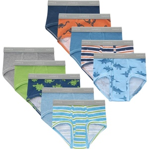 image:imageHanes Boys Underwear Boxer Briefs Or Briefs Pack 8 Or 12 Pack Cotton Stretch Underwear for Boys amp Toddler BoysBlue  Orange Dino  Stripes  Green