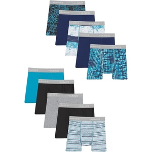 image:imageHanes Boys Underwear Boxer Briefs Or Briefs Pack 8 Or 12 Pack Cotton Stretch Underwear for Boys amp Toddler BoysSolidsPrints Assorted