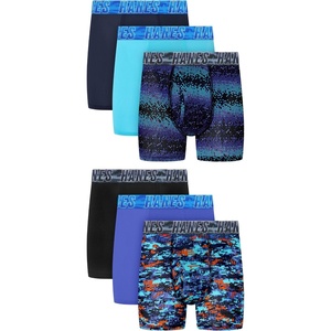 image:imageHanes Boys Underwear Boxer Briefs Pack 6pack Hanes Moves Xtemp Boxer Brief Underwear for Boys MoisturewickingDazzling Blue Digi Camo Print  Deep Dazzling Blue  Dazzling BlueNavy Wave Print  Black  Blue Atoll  Athletic Navy