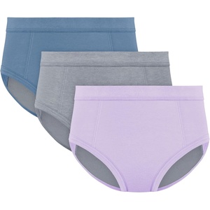 image:imageHanes Girls Absorbency Briefs Underwear 3 Pairs Confident Nights Cotton Overnight Underwear for GirlsPurpleMistGrey
