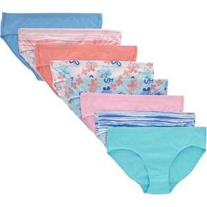 image:imageHanes Girls And Toddler Organic Underwear Brief amp Hipster 8pack Pure Comfort Organic 100 Cotton PantiesHipster  Pink Blue Solids  Patterns